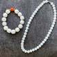 Make Friend Price Authentic  Natural Hetian White Jade Round bead White Nephrite Nacklace 10mm Best Gift for her,gift for Mom