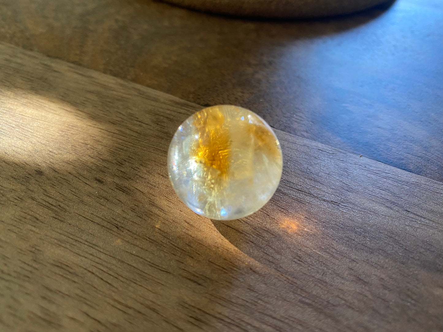 Natural pyramid Citrine grown with rainbow crystal Rock Crystal Ball, Crystal point, Clear crystal Mineral Specimen,Divination Ball