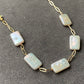 Premium AAA+ freshwater baroque rectangle blue illuminate box link handmade bracelet,gift for her,birthday gift