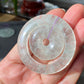 Natural Rare Green Mica Quartz Crystal Double Donut Circle Ring Pendant