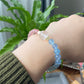 Natural High Grade Strawberry Quartz, Aquamarine,Rabbit hair Rutilated Quartz color block Two tone Butterfly Bracelet 6-7MM