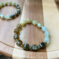Noble green square shape Tsavorite  gradient bead bracelet8mm/9mm gift for her