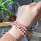 Natural cherry blossom Sakura agate smooth round flower agate grade AAA bead bracelet