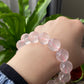 High Grade Star Rose Quartz,Hexagram Fire Rose Quartz,Fire Element Crystal,Pink Heart Chakra Round Beaded Bracelet