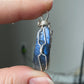 High grade Blue Fire Labradorite raw rock 14K white gold Wire Pendant, handmade pendat, gift for her, gift for him