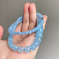 Natural Aquamarine Ocean Blue sky blue Mixed size Bead Healing Crystal Necklace 5-13MM,gift for her