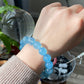 AAAA Natural Rare High Grade Aquamarine smoothie Round Gemstone Bead Bracelet,lovely Blue,handmade Bracelet