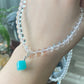3 pieces Natural watermelon Tourmaline，Cube Amazonite,Donut Ring Purple Lithium,Kunzite Removable Charm Dangle Pendant