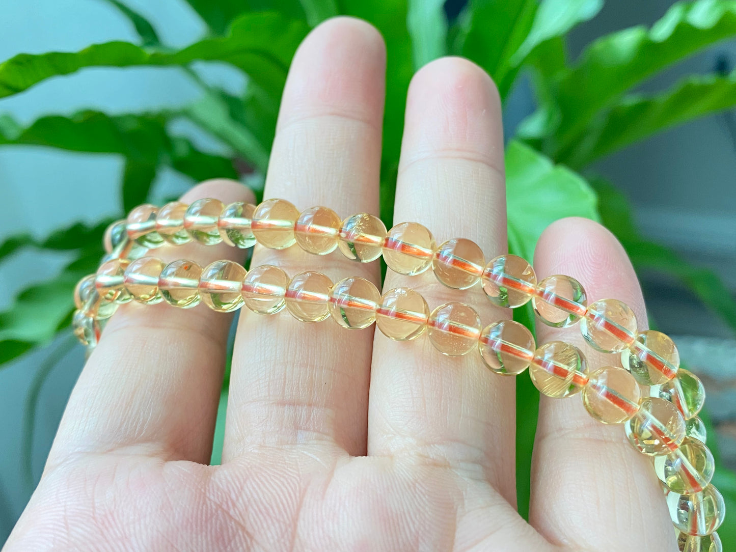 Hight Grade ALL MOST CLEAR Natural Citrine Round gemstone bead Bracelet Necklace 7mm 10mm