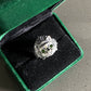Natural Green Emerald Sterling Silver American Indian Lion Head Adjustable Ring,gift for her, gift for him