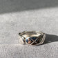 Hand Craved Chanel Style Argyle check Quilted Sterling silver S925 Ring