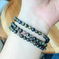 AAAA Grade Cat eye Fire Gradient Multi color Tourmaline smooth round bead necklace 5mm+