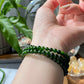 AAAAA Rare Genuine Natural High grade clear Green Diopside Chrome pefect round bead bracelet