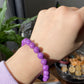 7MM,8MM,10MM AAAA+ Natural Purple Mica,Phosphosiderite Beaded Bracelet Deep Purple