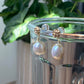 14k gold rose pearl drop earring