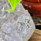 Natural Top Grade India Moonstone Blue Fire Sterling silver Bear earring stud