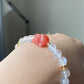 Natural Sri Lanka Moonstone with yanyuan Agate rabbit, bunny Moon chain Bead Bracelet,gift for her,gift idea