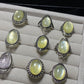 Natural Golden Lepidolite setting on Sterling silver vintage ring