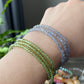 Natural Faceted super High Grade Moonstone,Prehnite Triple Wrap Bracelet,Long Choker Necklace 3mm