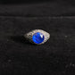Gibeon Meterite ring, Sterling silver blue gray Anniversary Tungsten ring, gift for her,gift for him