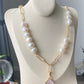 Vintage style freshwater Baroque Pearl purple blue fire shining 14K gold filled necklace multiple wear