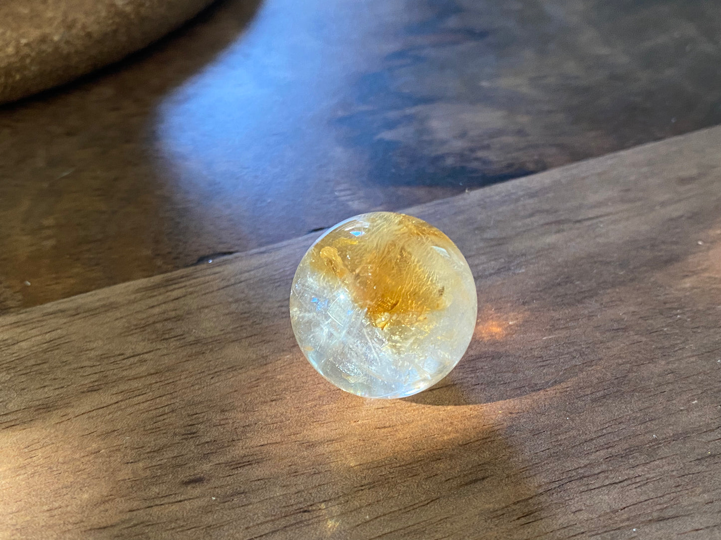 Natural pyramid Citrine grown with rainbow crystal Rock Crystal Ball, Crystal point, Clear crystal Mineral Specimen,Divination Ball