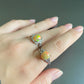 Natural Yellow Orange Colorful Fire illuminate Oval set on S925 Statement Ring,gift for her, holiday gift