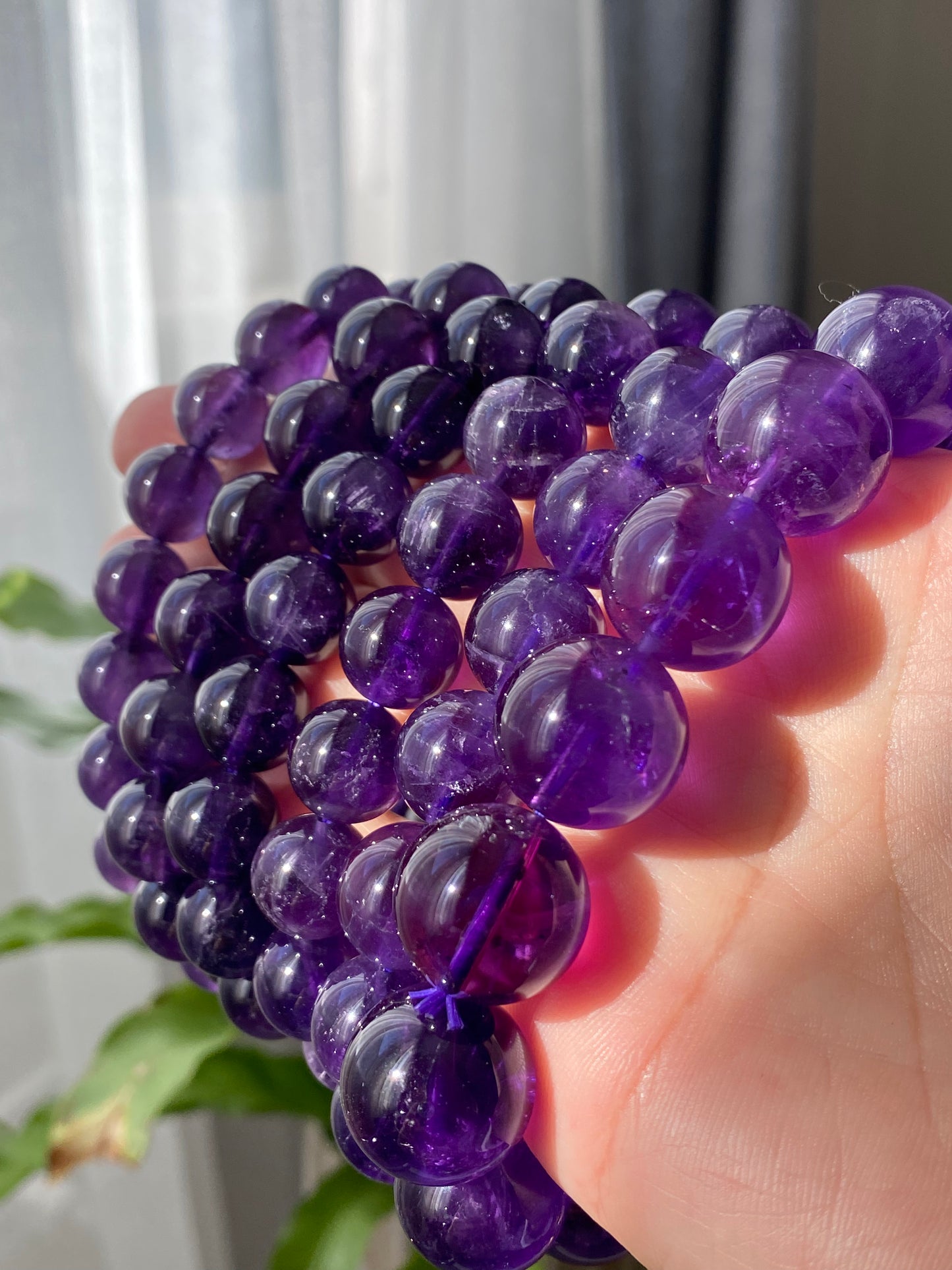 AAAAA High Quality Natural Deep purple  Amethyst Uruguay round meditation bracelet,protective ,nobility 10mm,11mm,12mm,13mm,16mm