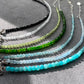 $20 FOR 2 Natural Gemstone Faceted, Blue Apatite,Aquamarine,prehnite,white crystal, Black spinel, Diopside Bracelet, Bridesmaid Gifts