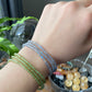 Natural Faceted super High Grade Moonstone,Prehnite Triple Wrap Bracelet,Long Choker Necklace 3mm