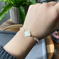 Natural Fresh water baroque Pearls with four leaf clover Mother of pearls 14K gold slide open Bracelet