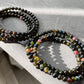 AAAA Grade Gradient Black rose Tourmaline smooth round beaded necklace include Blue 5mm+