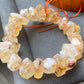 Succes and wealth Natural pyramid Citrine irregular Rock Cystal Dark Yellow Gold Bracelet grow with blue needle,handmade bracelet