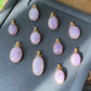 Top Grade Natural Raw Cat eyes illuminate Fire Lilac Purple Kunzite,Lithium,Spodumene,Oval 14K Wire Pendant Necklace