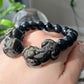 High Rare Grade Natural Golden Obsidian with Hand Craved Pixiu,Brave Troops Charm Bead bracelet, gift for him