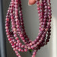 5mm Natural Ruby Red Tourmaline Round Beaded Crystal Bracelet