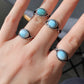 Genuine Natural Larimar Raw Larimar statement gemstone oval shape women men ring