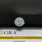 5 carat certificated D color excellent moissanite stone round brilliant cut sterling silver ring