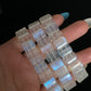Natural Sri Lanka Moonstone super strong blue Fire illuminate rectangle Bangle bracelet, gift for her,anniversary gift