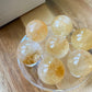 Natural pyramid Citrine grown with rainbow crystal Rock Crystal Ball, Crystal point, Clear crystal Mineral Specimen,Divination Ball