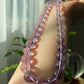 Rare High Clear Natural Lavender Milky Amethyst gradient Change color mix size Bead Necklace 6-14MM