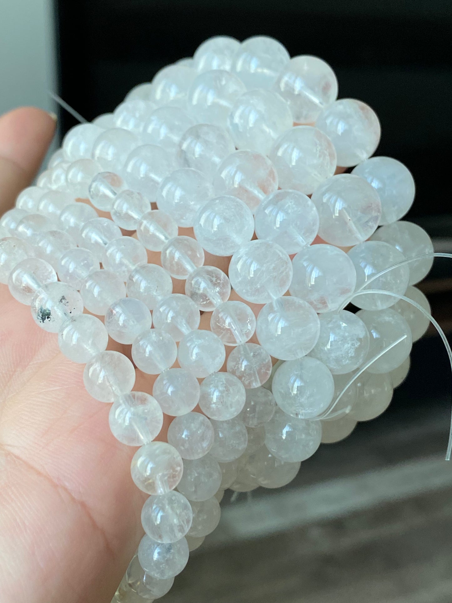 AAA grade natural blue needle quartz angle feather smoke blue needle bead bracelet