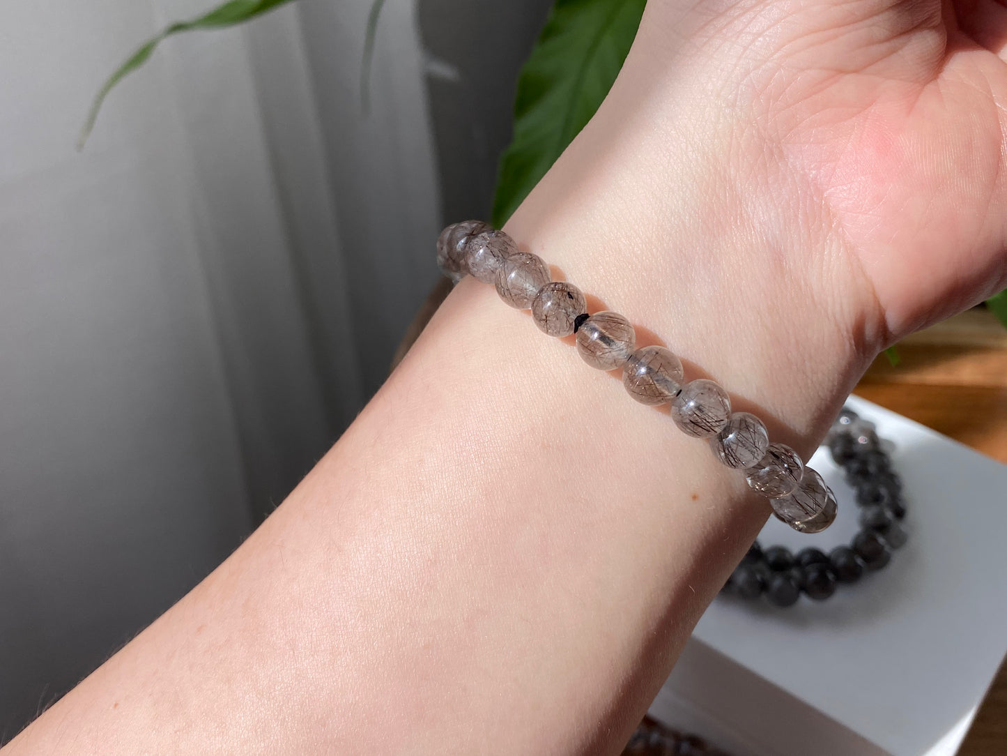 AAA Genuine Natural Black Copper Rutilated Quartz bead bracelet, gift for him, gift for her,7mm 8mm