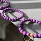 7MM,8MM,10MM AAAA+ Natural Purple Mica,Phosphosiderite Beaded Bracelet Deep Purple