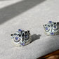 Hand made Natural Tanzanite and Black Spinel Sterling silver Owl big Ring adjustable size