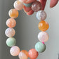 Natural cherry blossom Sakura agate smooth round flower agate grade AAA bead bracelet