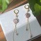 Premium AAA+ freshwater baroque rectangle round drop dangle handmade earring, Bridesmaids Gifts