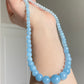 Natural Aquamarine Ocean Blue sky blue gradient Mixed size Bead Healing Crystal Necklace 5-13MM,gift for her