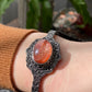 Natural Red Hematoid Quartz,Fire Quartz Lepidocrocite Quartz,Oval Shape Butterfly Bangle,Mid-century Style,Victorian