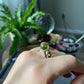 Genuine Natural Dominican Amber High Rare Grade Smooth Round Sterling silver setting, Victorian Chrome Hearts Mid-century Style Ring